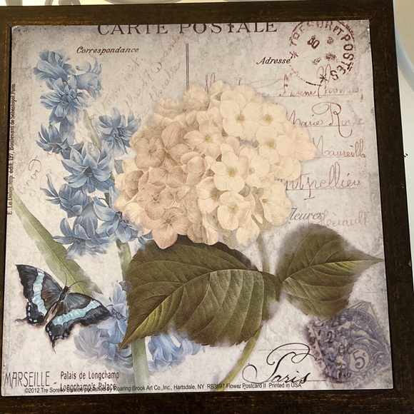 Mirror framed with Floral Picture in Middle Paris - Picture 6 of 9